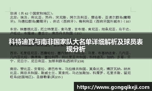 科特迪瓦与南非国家队大名单详细解析及球员表现分析